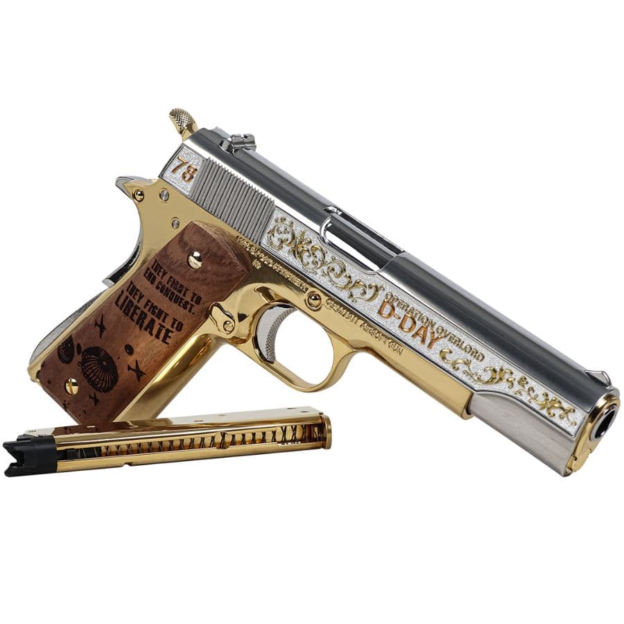 GPM1911 Limited Edition D-Day GBB Pistol Silver and Gold
