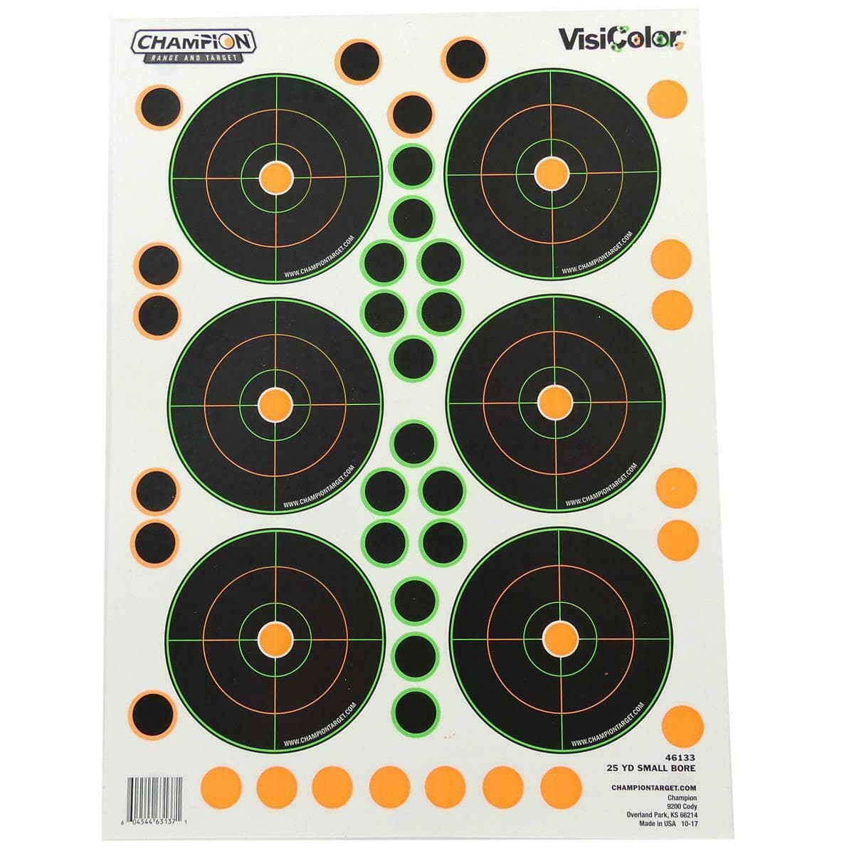 Champion Visicolor Adhesive 25 Yard Reactive Shooting Targets