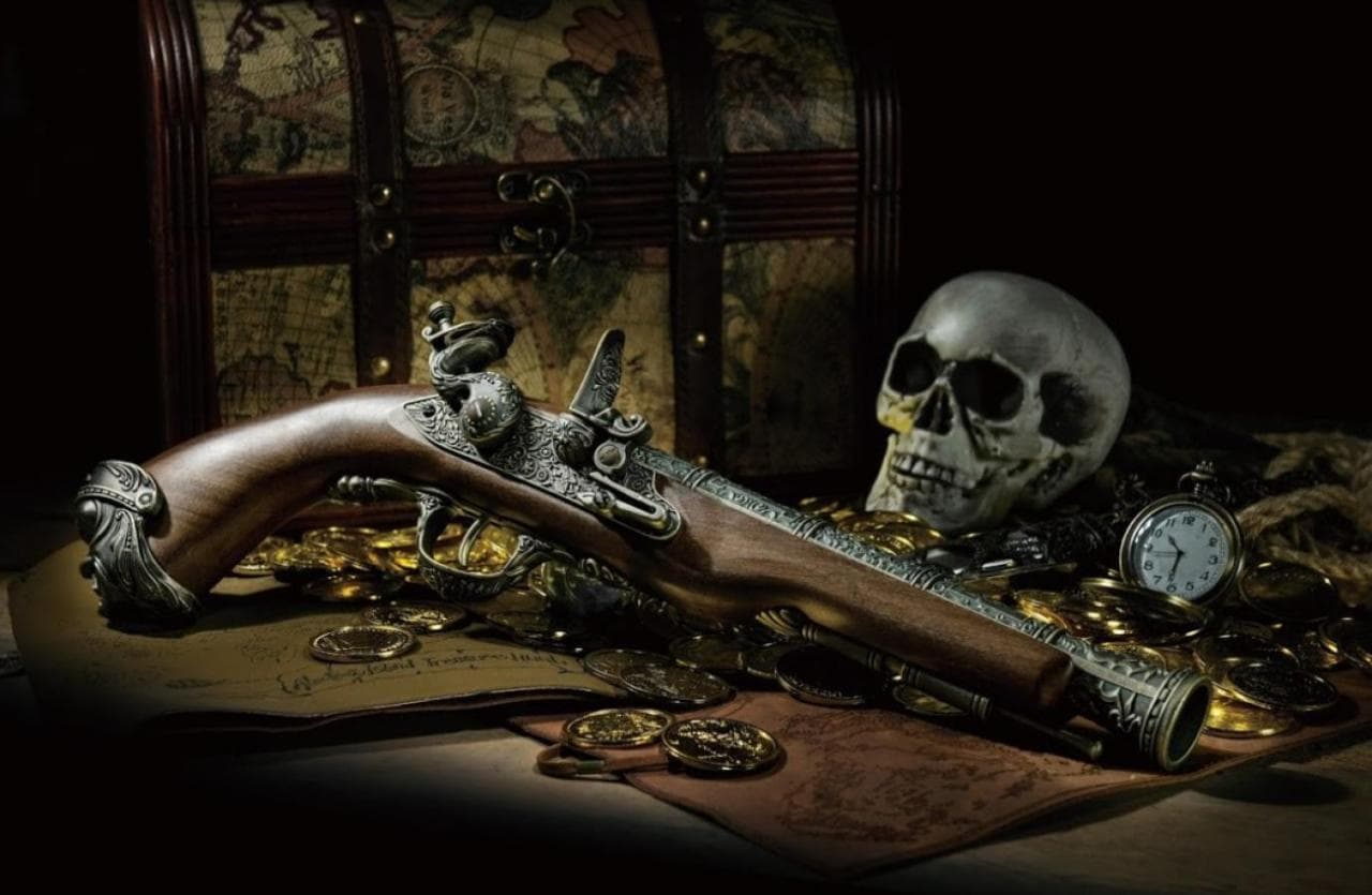 18th Century Pirate Flintlock Gas Pistol HG-502BN – Gun Metal — image 2