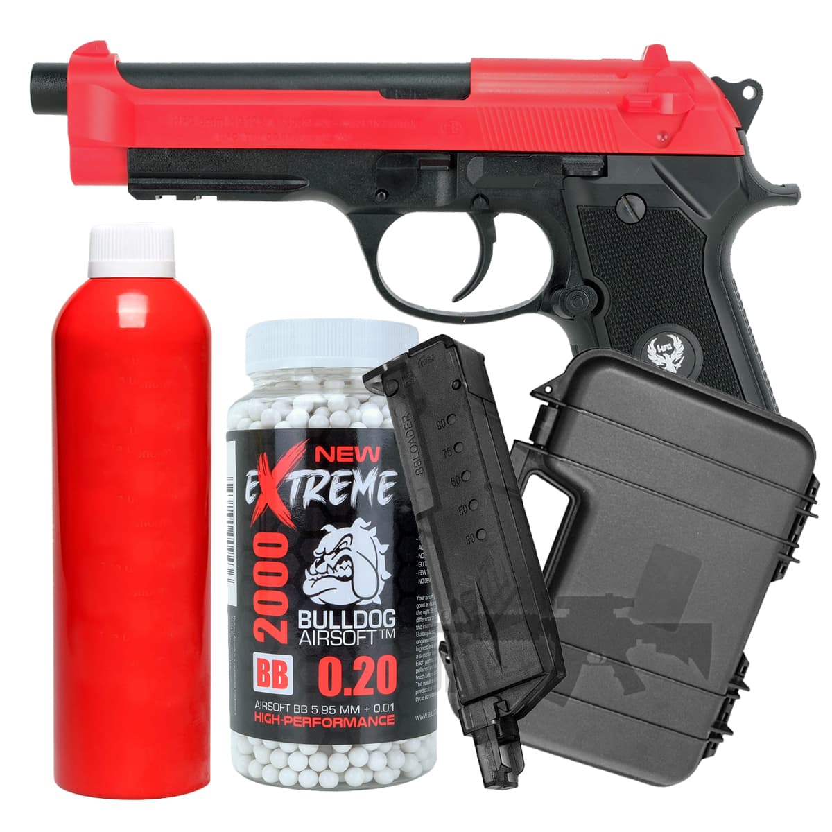 Gas Airsoft Pistol Bundle Set Offer Red