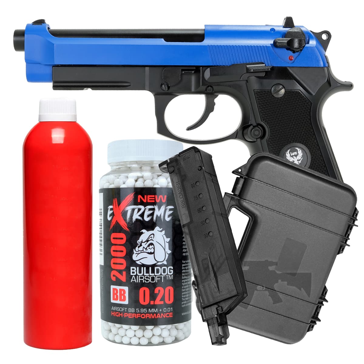 Semi Auto M92 Gas Airsoft Pistol Bundle Set Offer