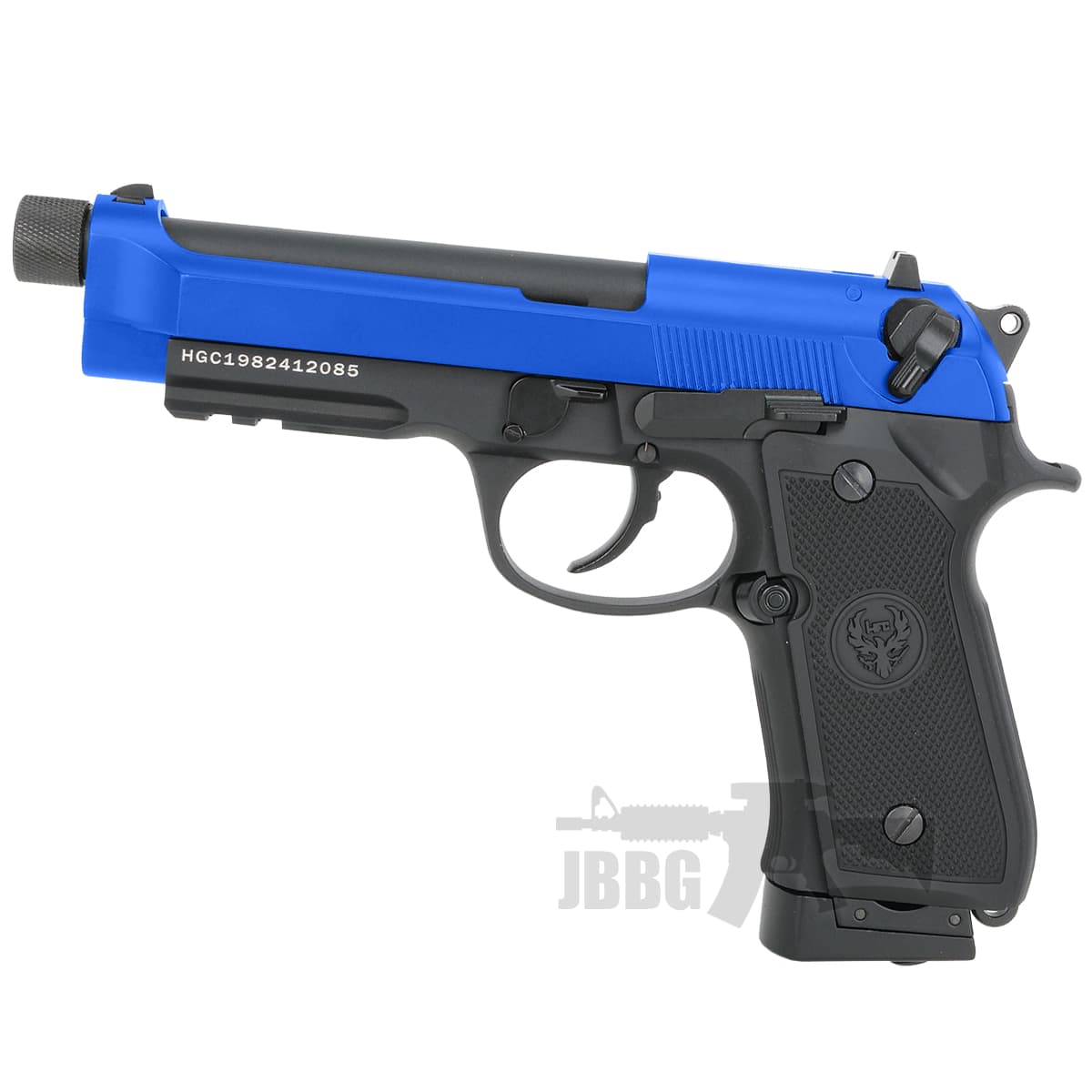 Full Metal M92 Co2 Blowback Airsoft Pistol with Threaded Barrel Blue