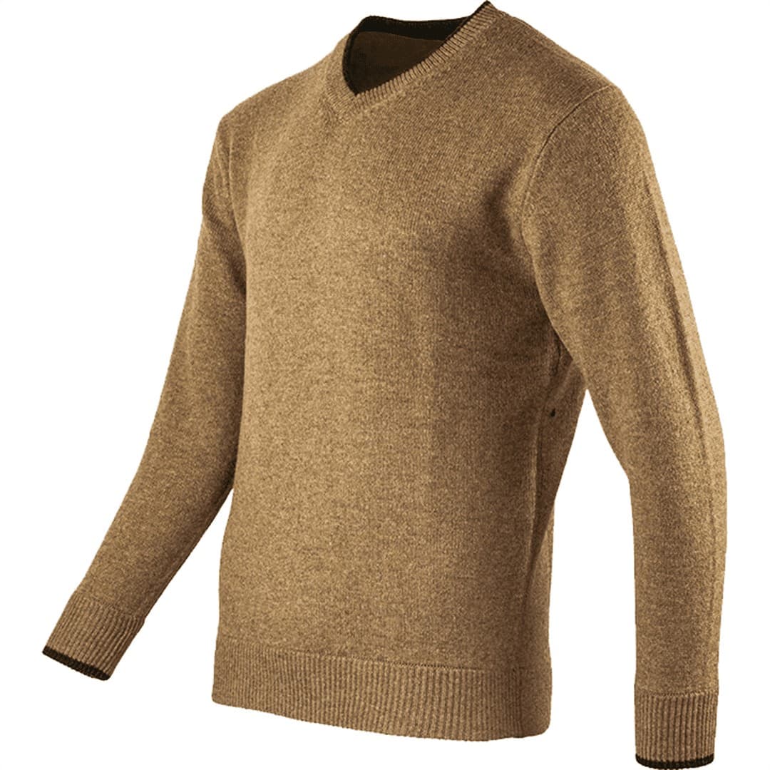 Ashcombe 100% Lambwool V-Neck knit Jumper Barley