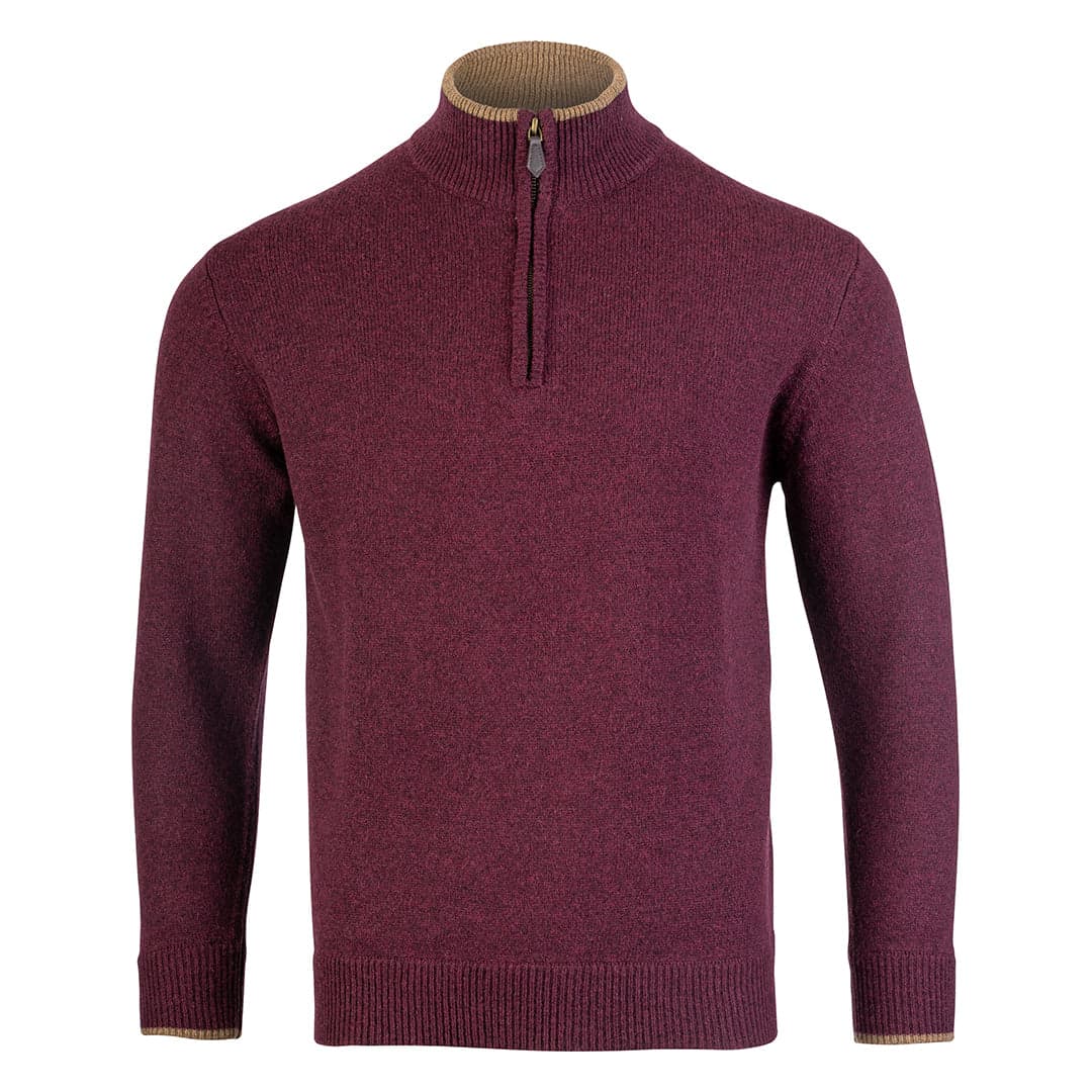 Ashcombe Mens Pullover Zipknit Plum — image 2