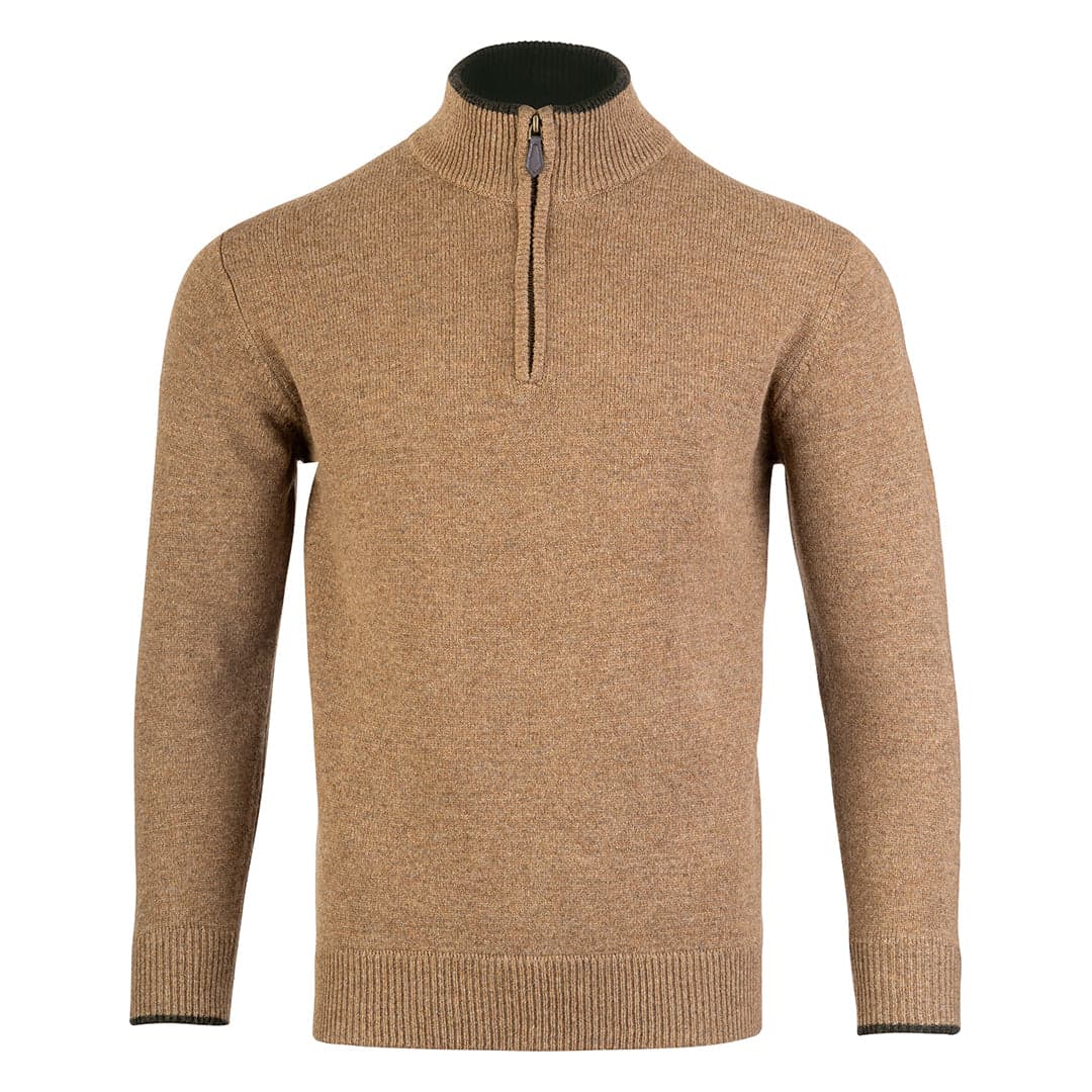 Mens Ashcombe Pullover Zipknit Barley — image 2