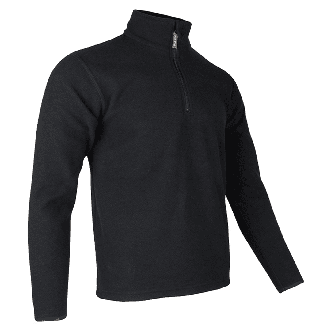 Mens Country Fleece Top ¼ Zip Pullover Anthracite