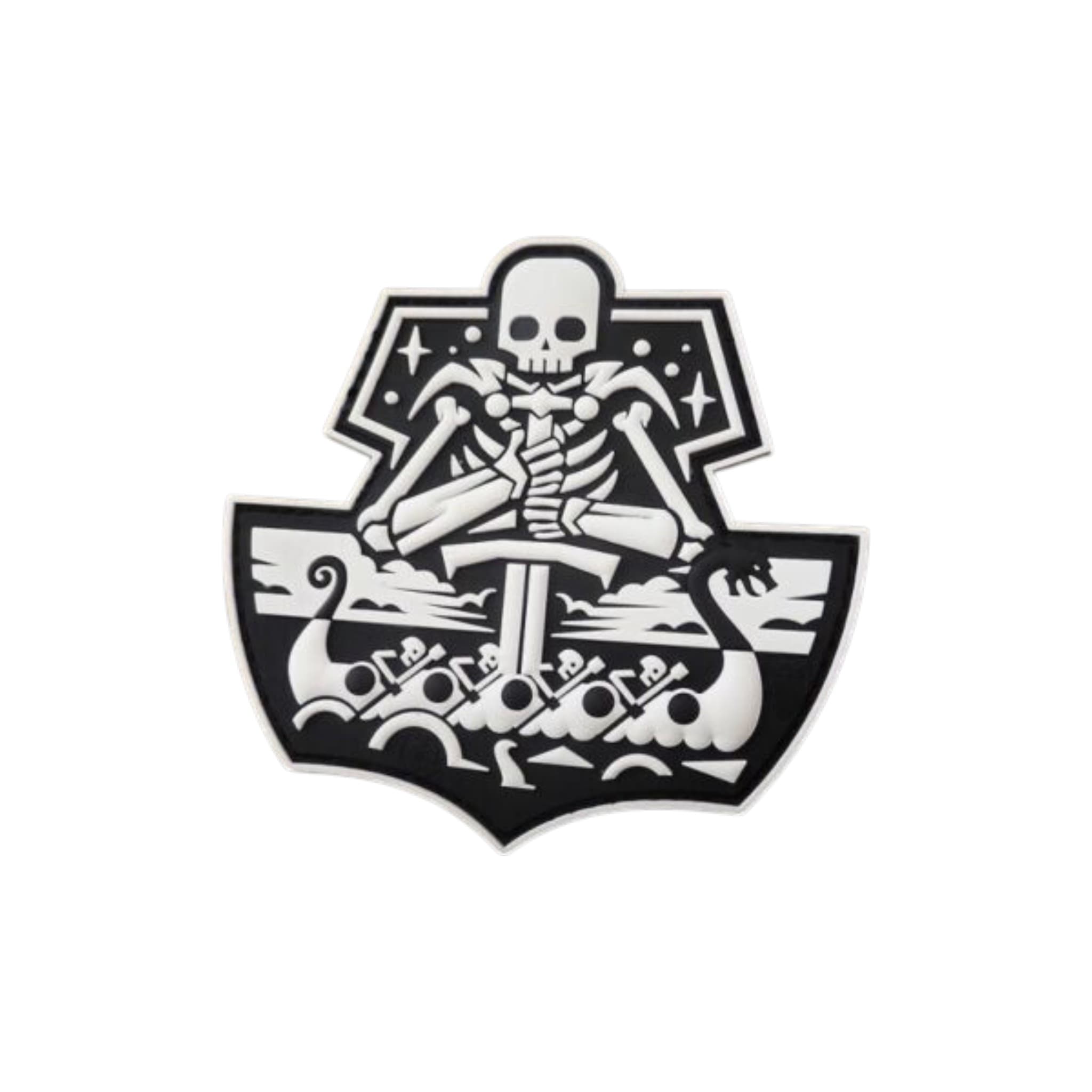 Ghostship Skull 3D Rubber Patch – White