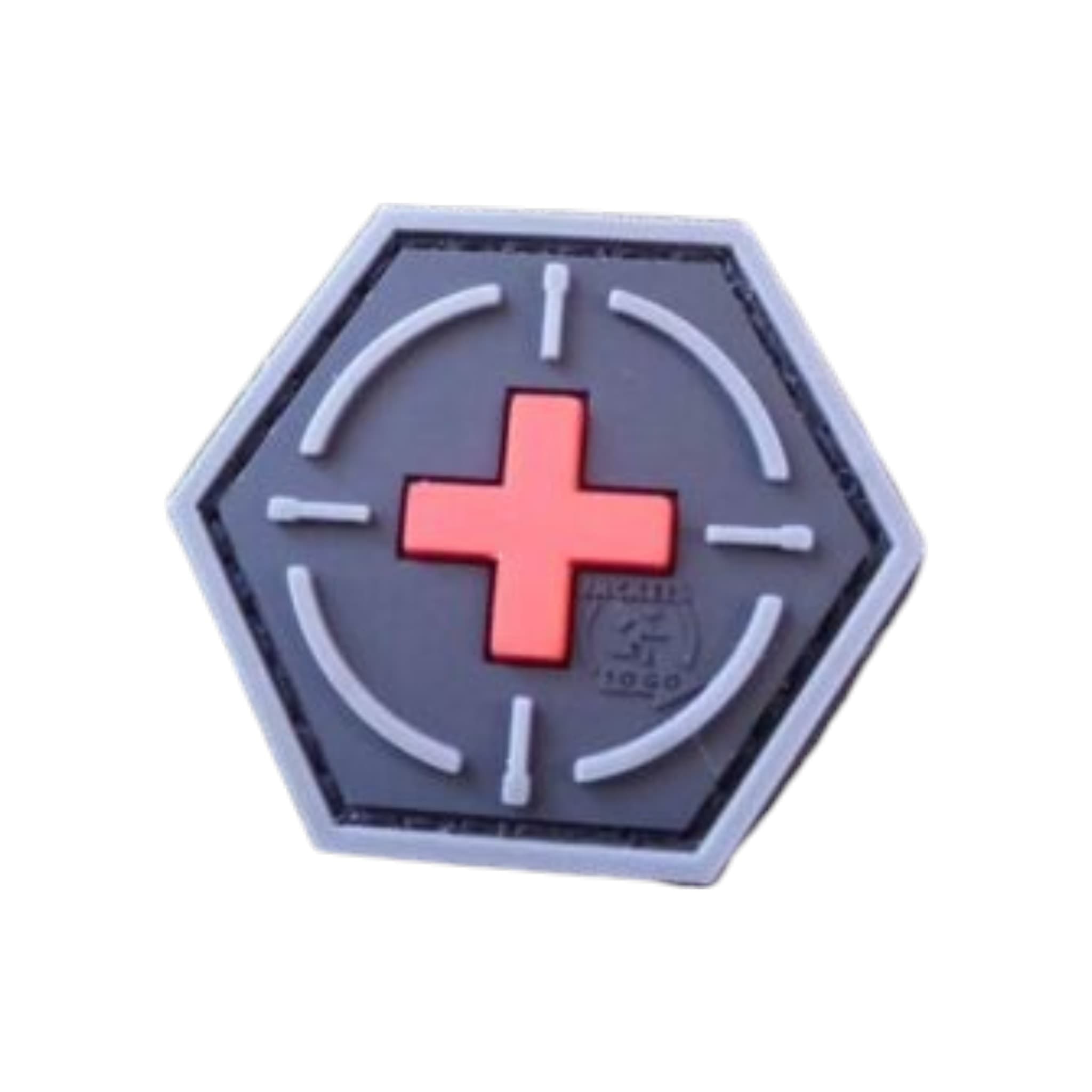 Medic Red Cross Hexagon 3D Rubber Patch