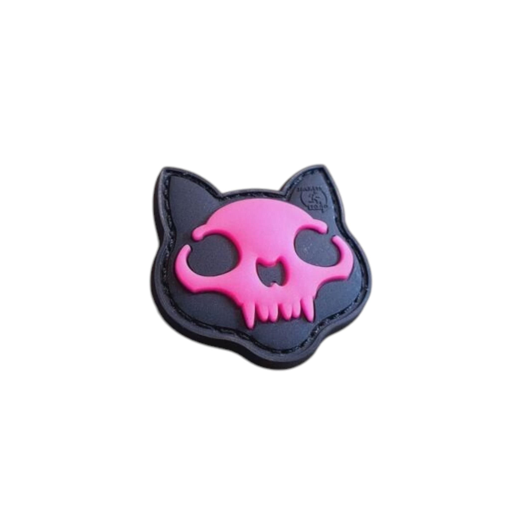 Micro Nightmare Skull Cat Glow in the Dark 3D Rubber Patch – Pink