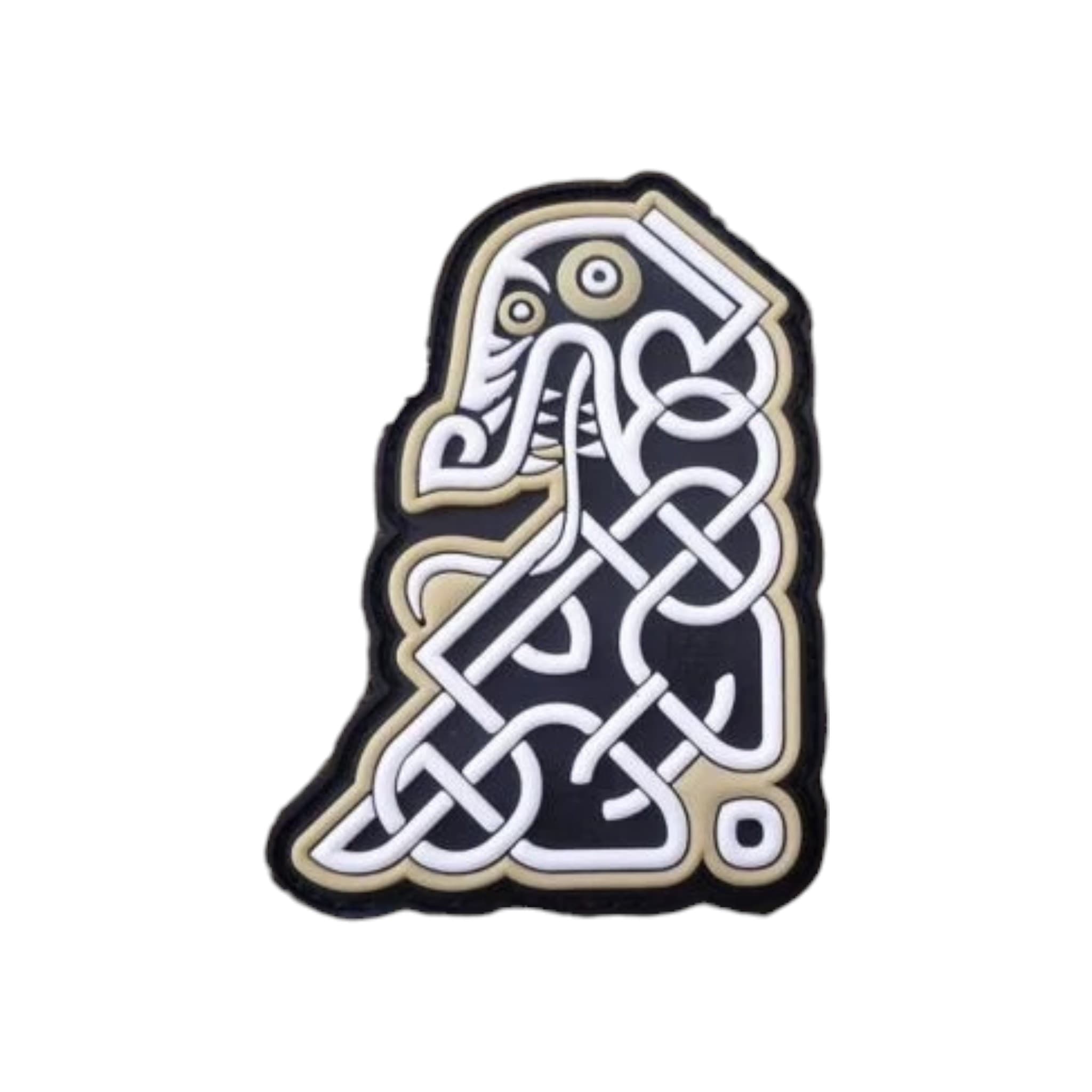 Northman Tribal Dragon Ship Head 3D Rubber Patch – Full Colour