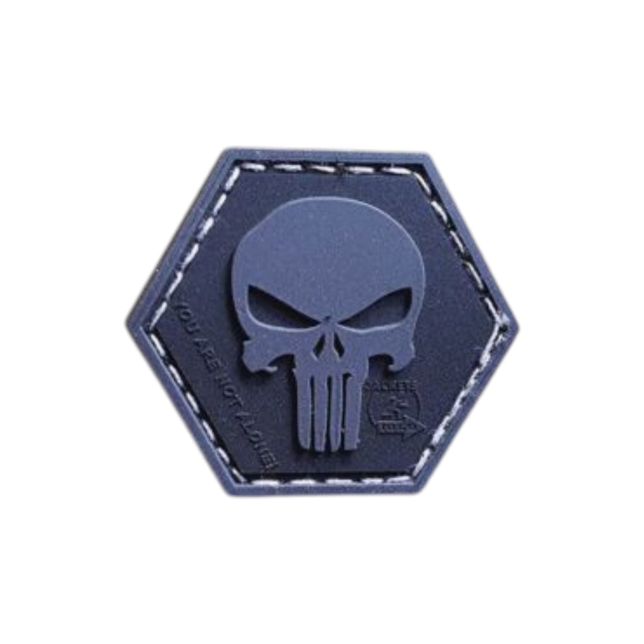 Punisher Skull You Are Not Alone Hexagon 3D Rubber Patch