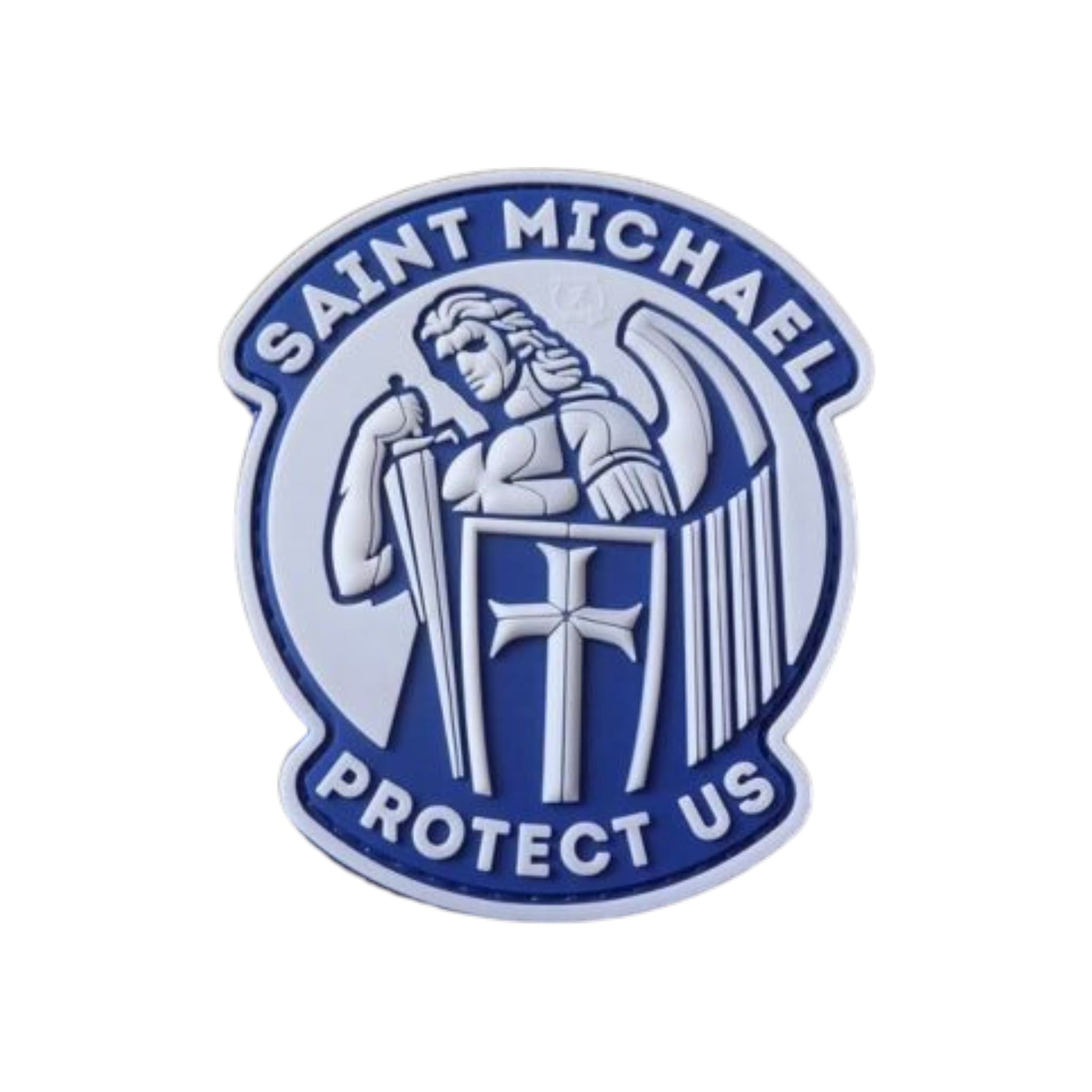 Saint Michael Protect Us JTG 3D Rubber Patch – Light Blue