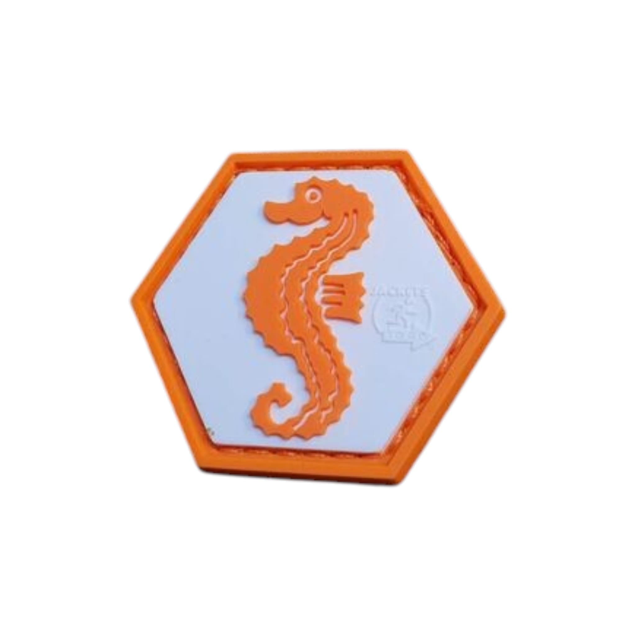 Seahorse Hexagon 3D Rubber Patch – Orange