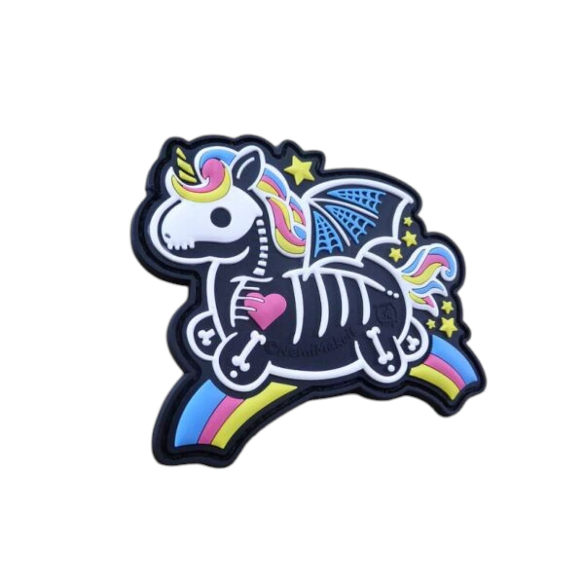 Skeleton Rainbow Unicorn 3D Rubber Patch