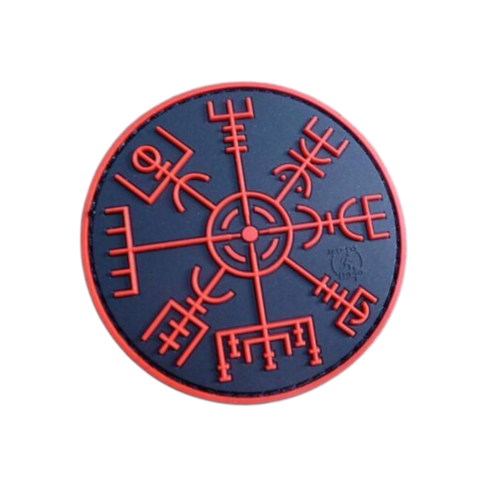 Vegvisir Viking Compass 3D Rubber Patch – Red