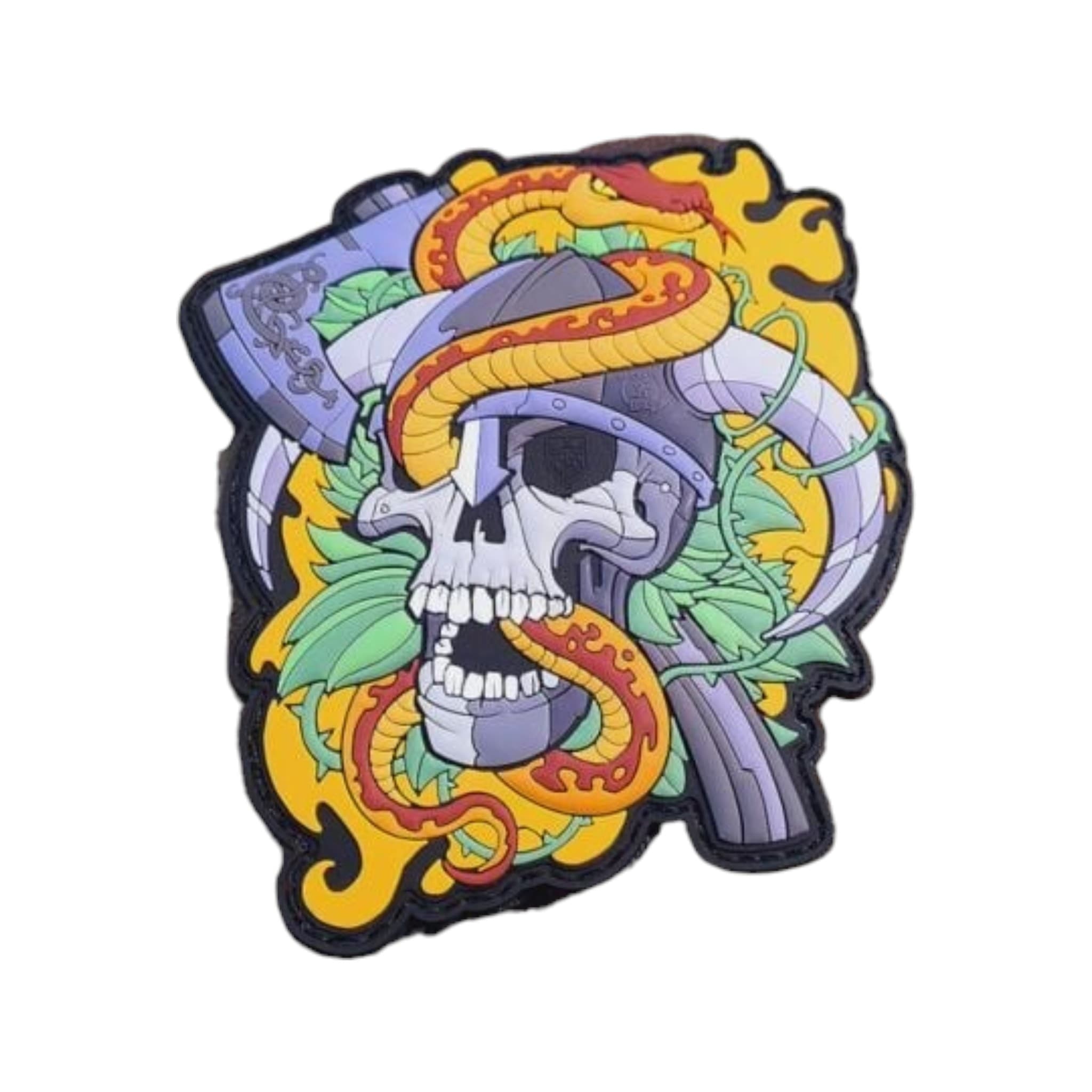 Viking Skull Head Collector 3D Rubber Patch – Full Colour