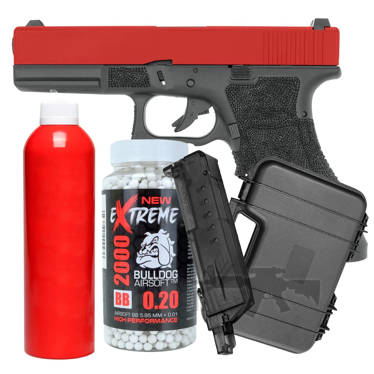 PG 26 Gas Blowback Airsoft Pistol Bundle Set Offer Red