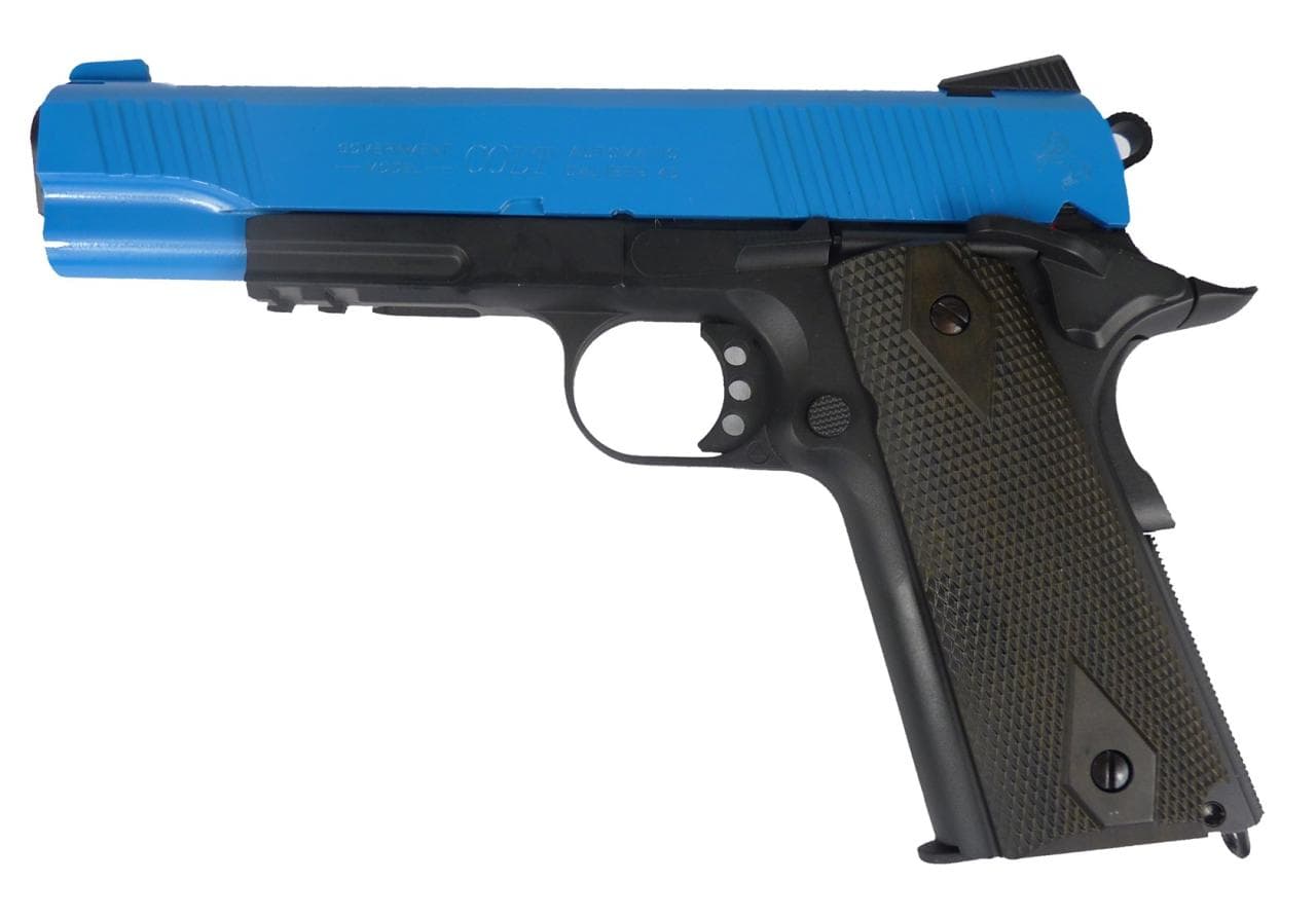 1911 Tactical Railgun Co2 Airsoft Pistol – Blue