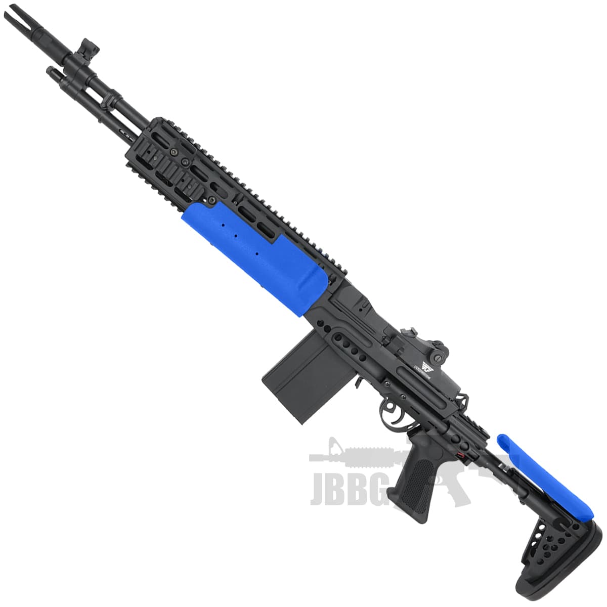 AEG Full Metal Airsoft Support Gun EBR Stock JG Works Blue — image 2