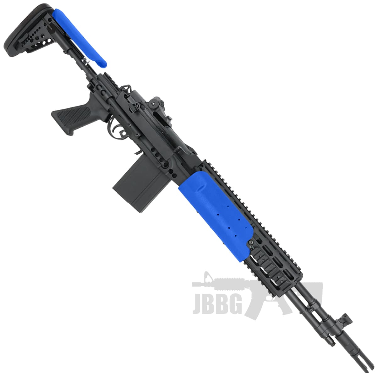 AEG Full Metal Airsoft Support Gun EBR Stock JG Works Blue