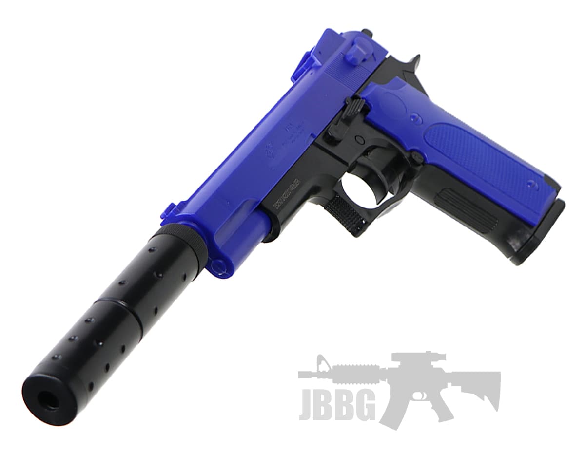 Airsoft Pistol with Silencer Blue — image 2