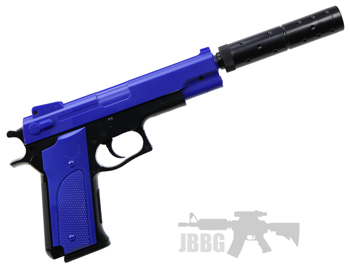 Airsoft Pistol with Silencer Blue — image 3