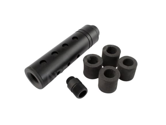110 x 27mm Airsoft Silencer With +11mm Adapter