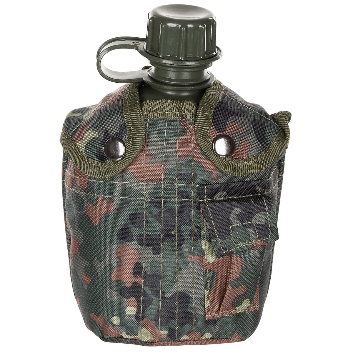 Army Style Water Bottle Canteen 1ltr Flecktarn Camo