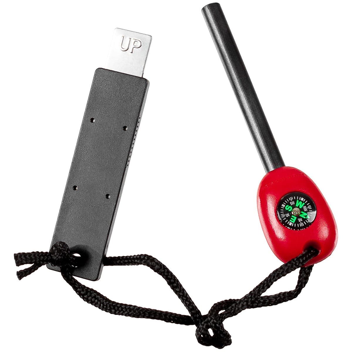 Camping Fire Steel Starter with Compass