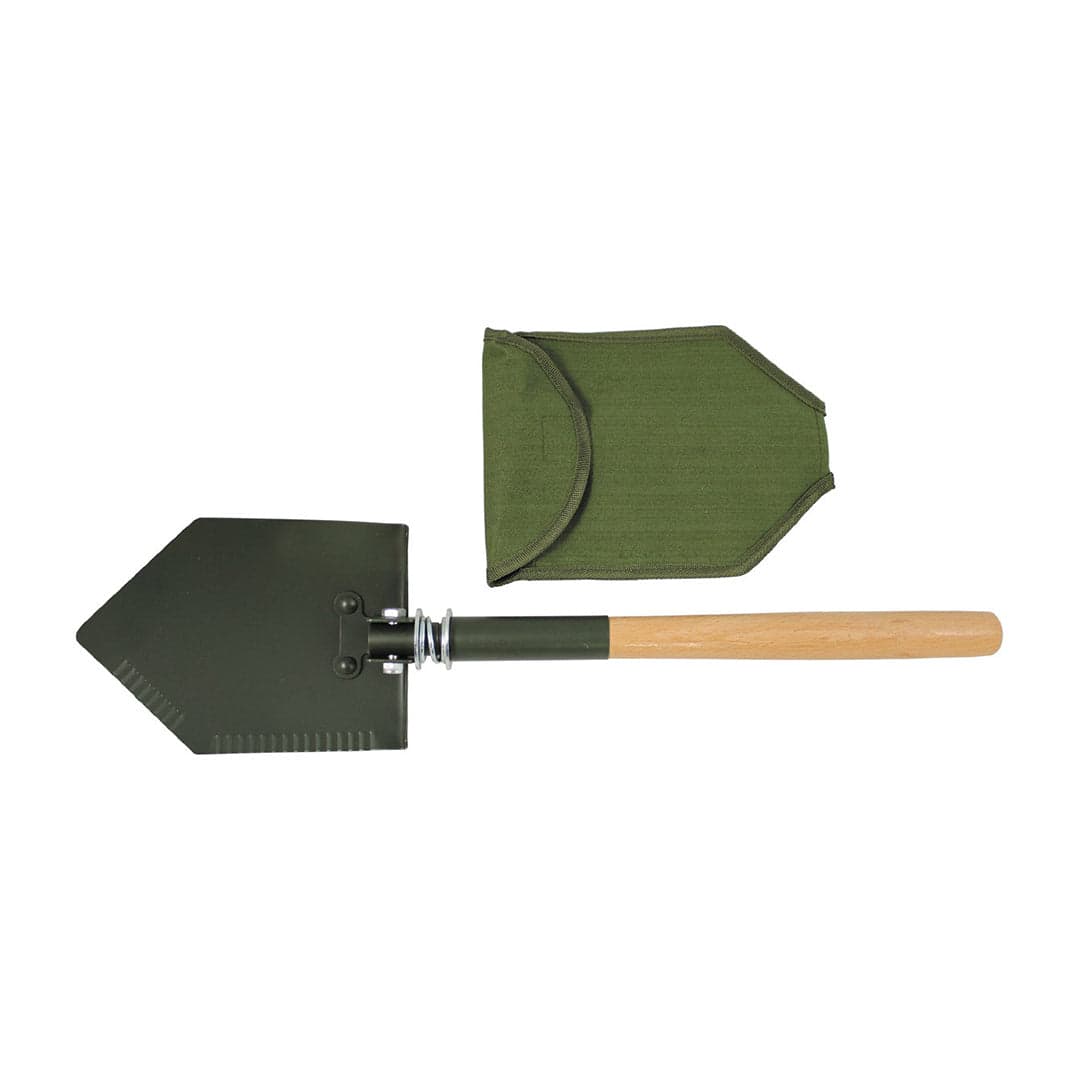 Deluxe Folding Spade with Carrying Case Wooden Handle