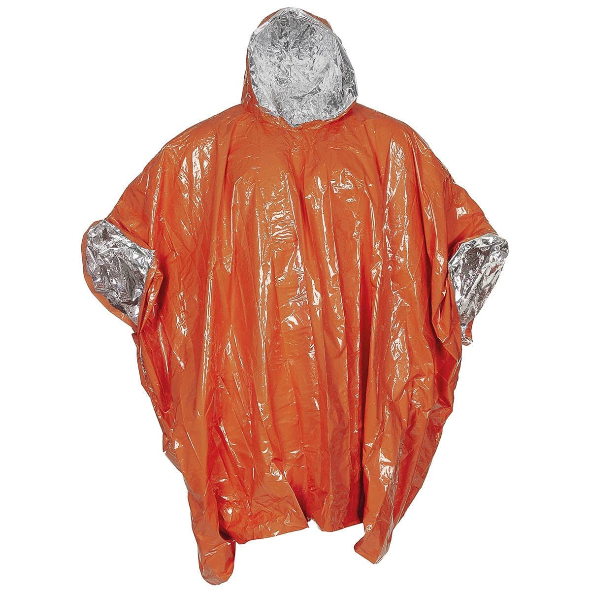 Emergency Thermal Foil Poncho Orange