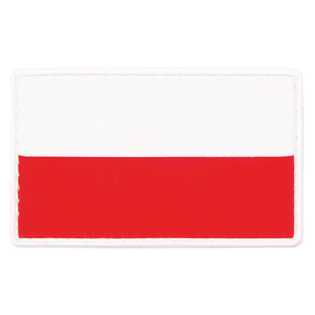 Polish Flag Rubber Patch 8 x 5 cm Hook & Loop Red White
