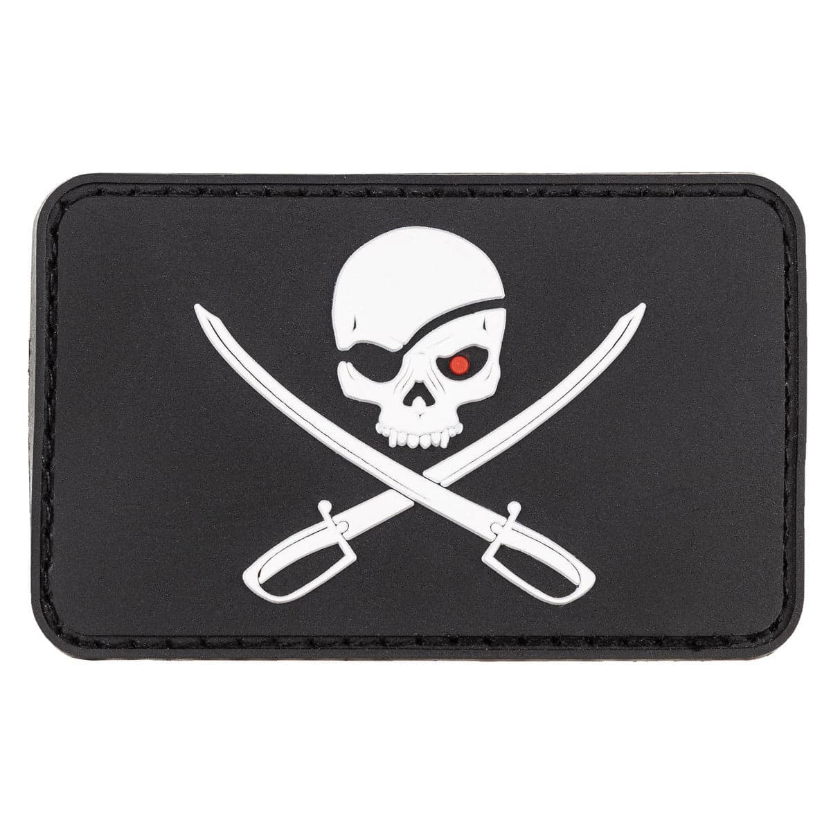 Rubber Patch Skull with Swords Hook & Loop 8X5cm — image 2