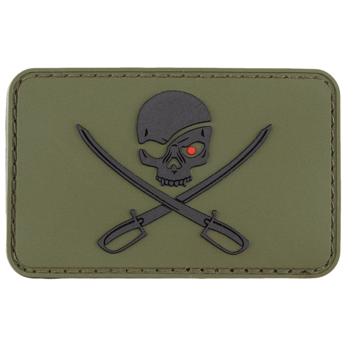Rubber Patch Skull with Swords Hook & Loop 8X5cm — image 3