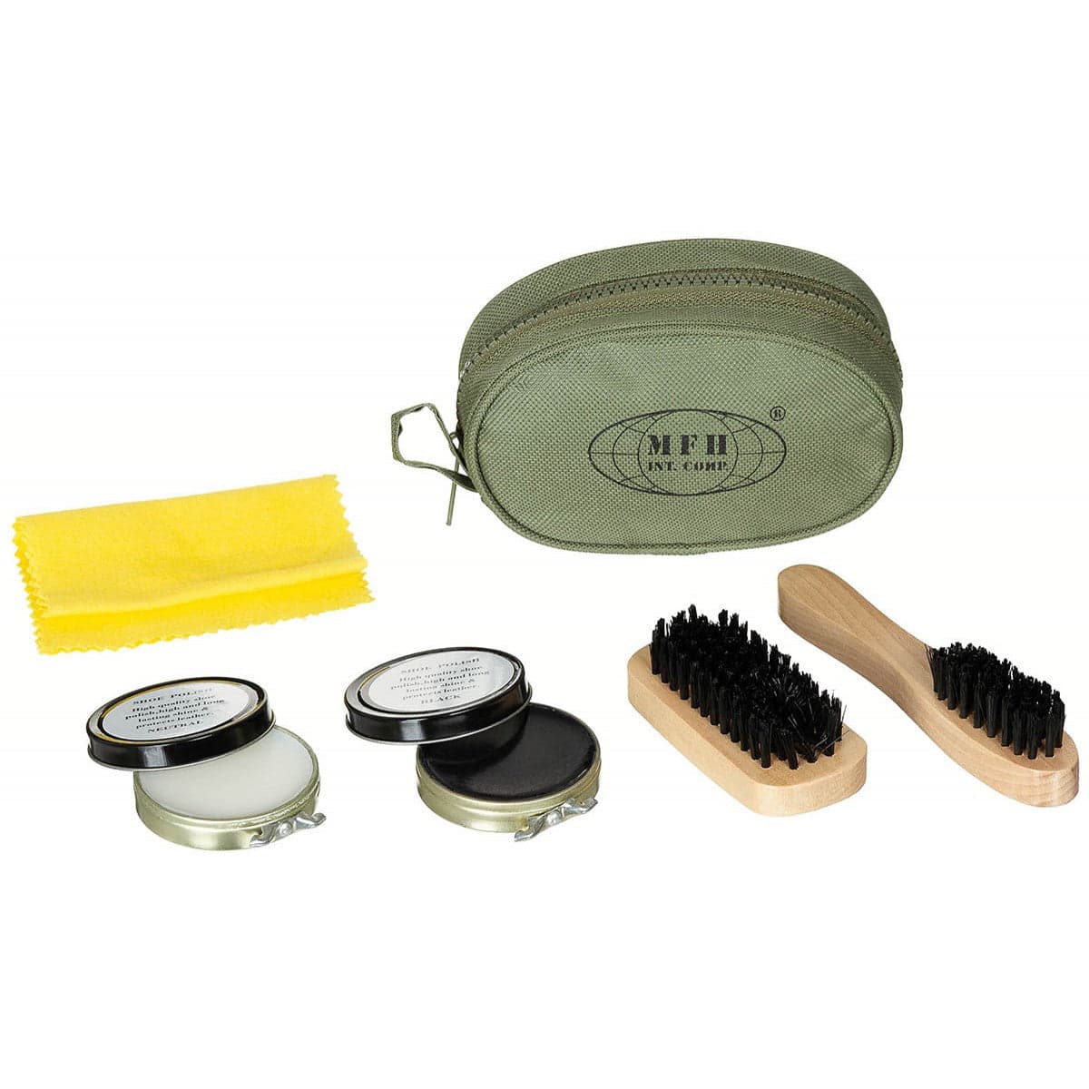 Shoe Boot Polish Cleaning Kit 2 Brushes 2 Shoe Polish