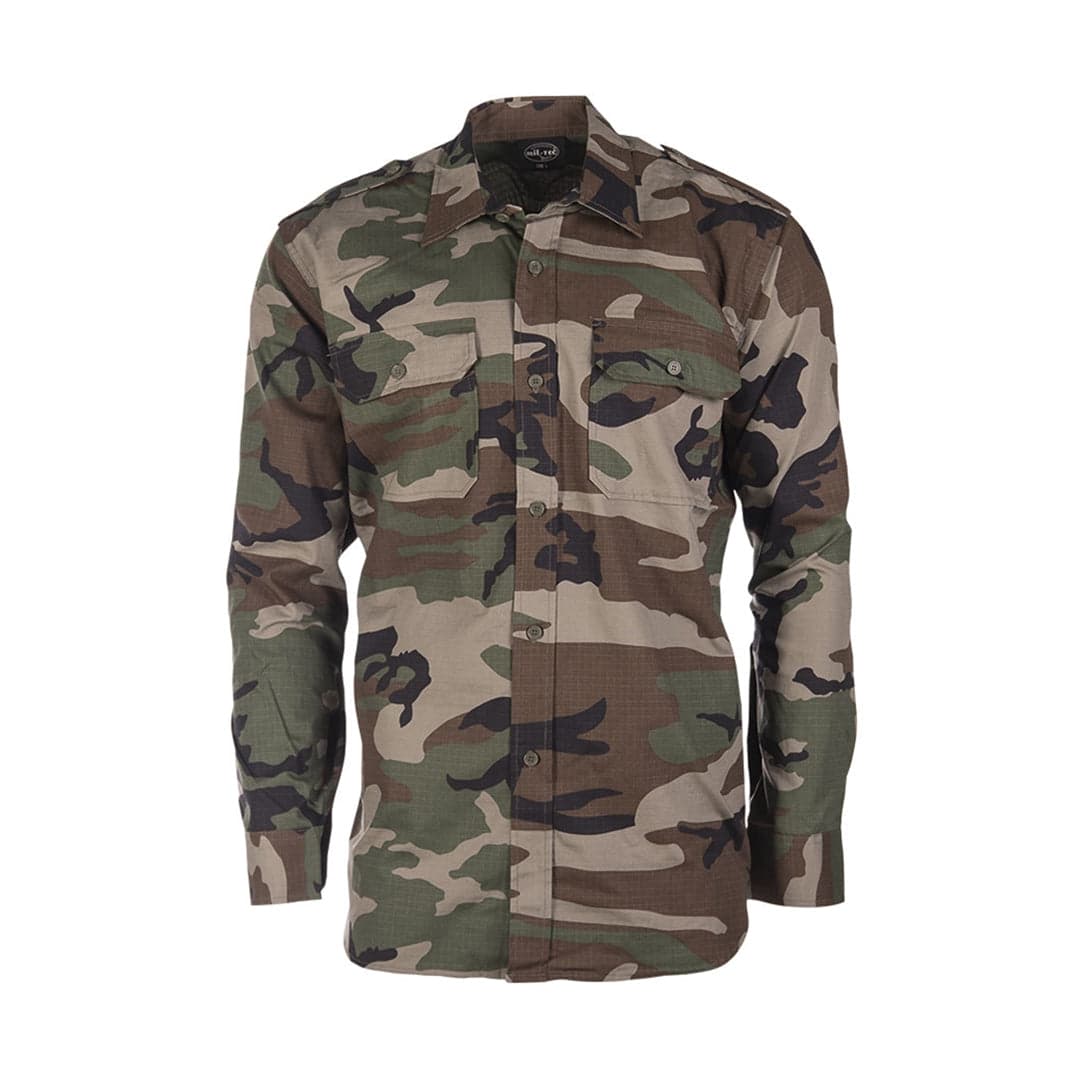 100% Cotton Ripstop Field Casual Shirt Woodland