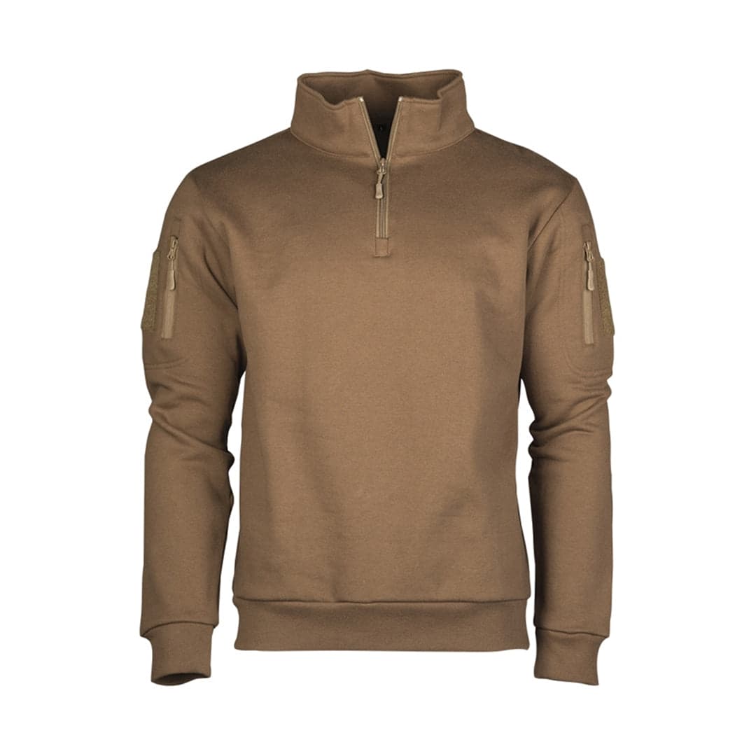 Mens Mid Layer Sweatshirt with Zipper Dark Coyote