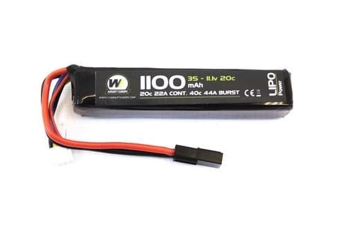 11.1V 1100mAh LiPo 20c Stick Battery