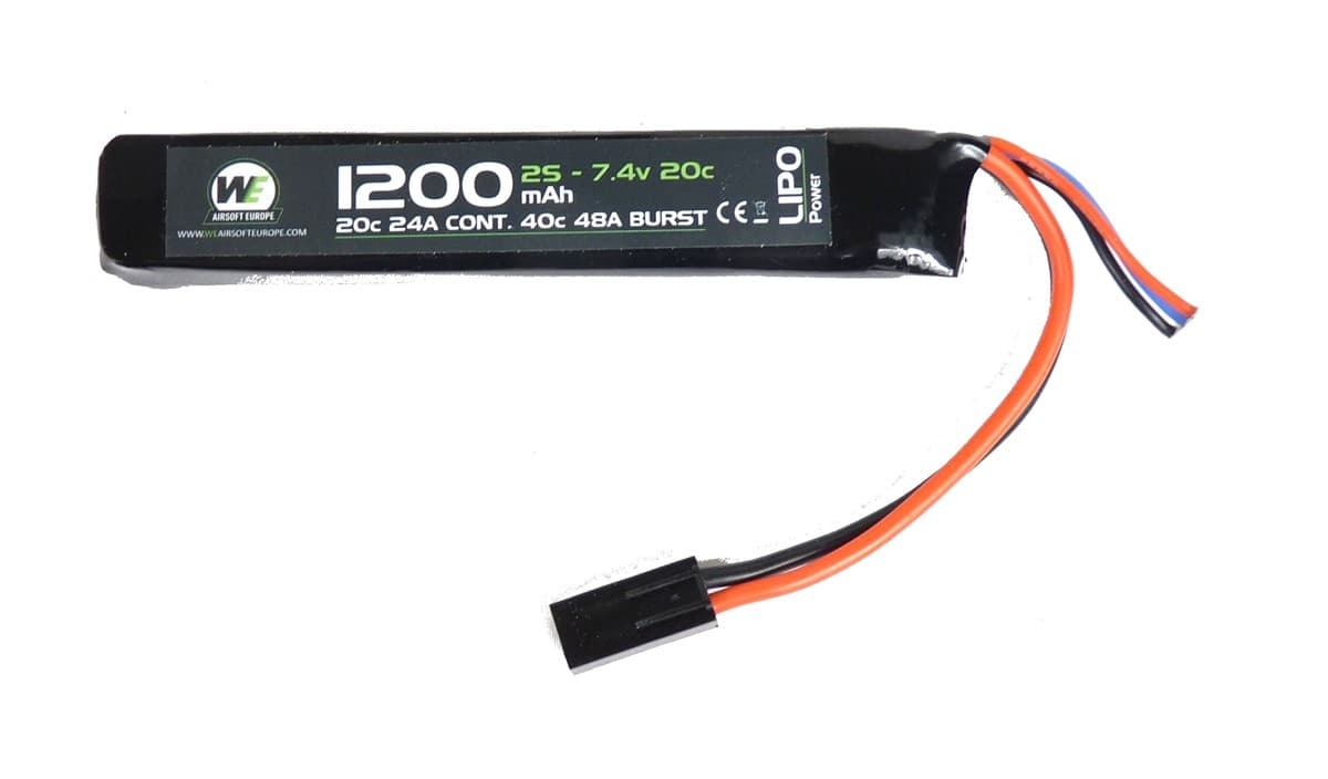 1200 mAh 7.4v 20c LiPo Stick Battery Pack