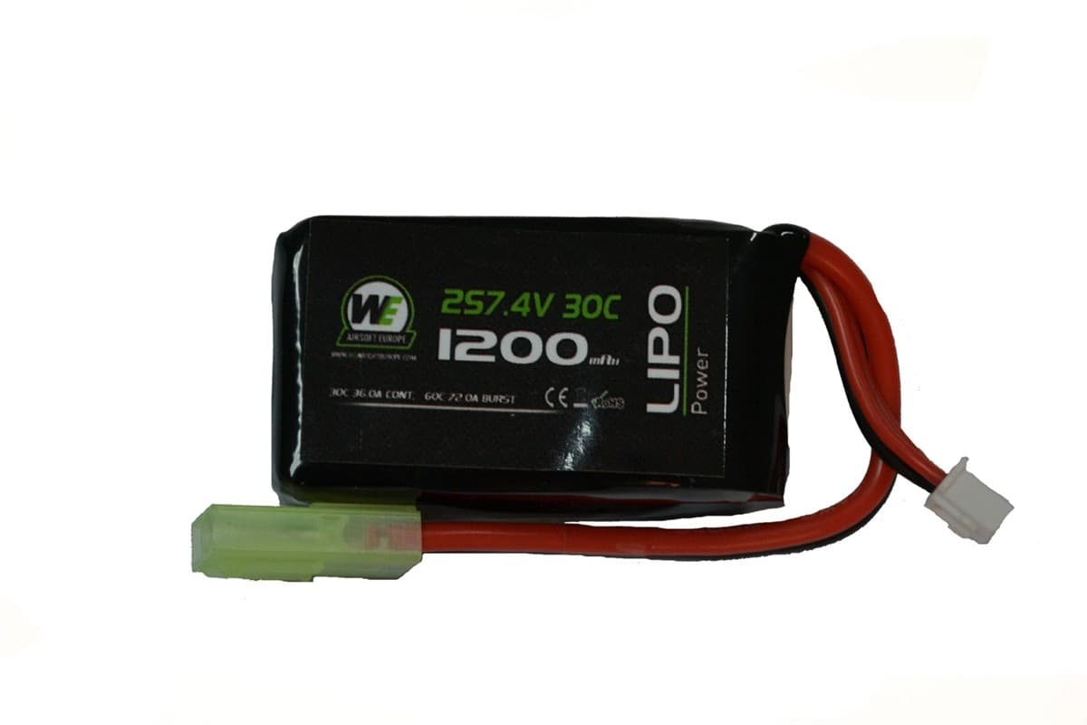 1200 mAh 7.4v 30c LiPo Mini Battery Pack PEQ Size