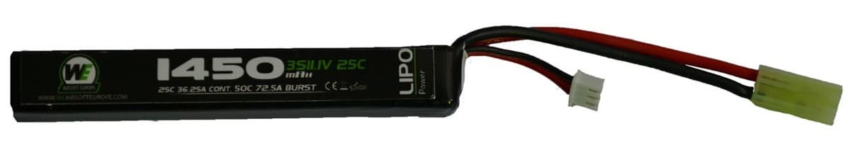 1450 mAh 11.1v 25c LiPo Stick Battery Pack
