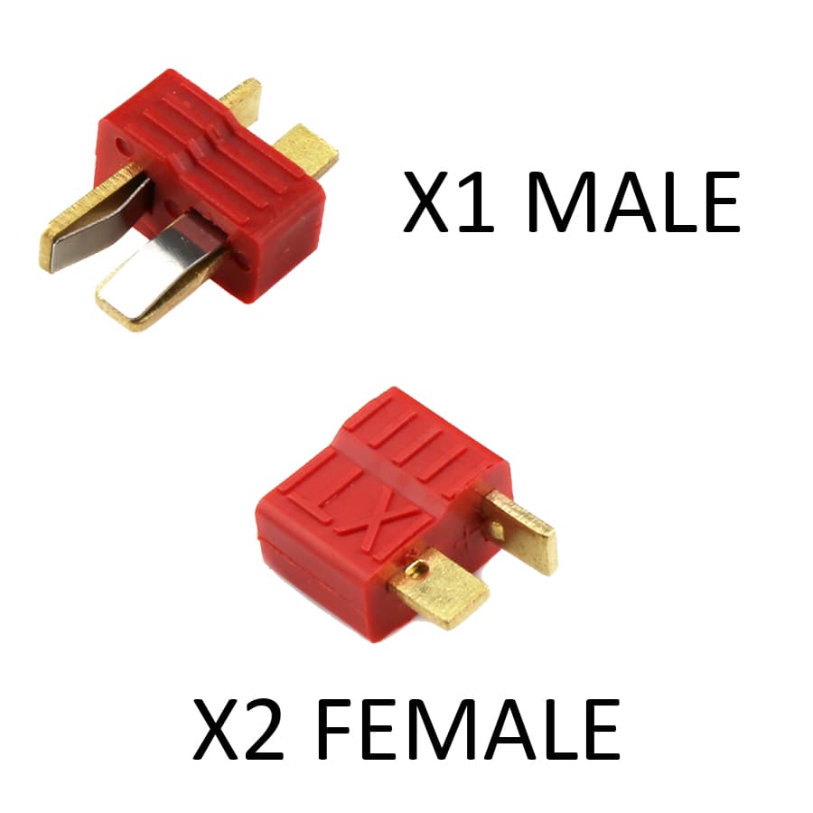 Deans T-Connector Set (M-1pcs | F-2pcs)