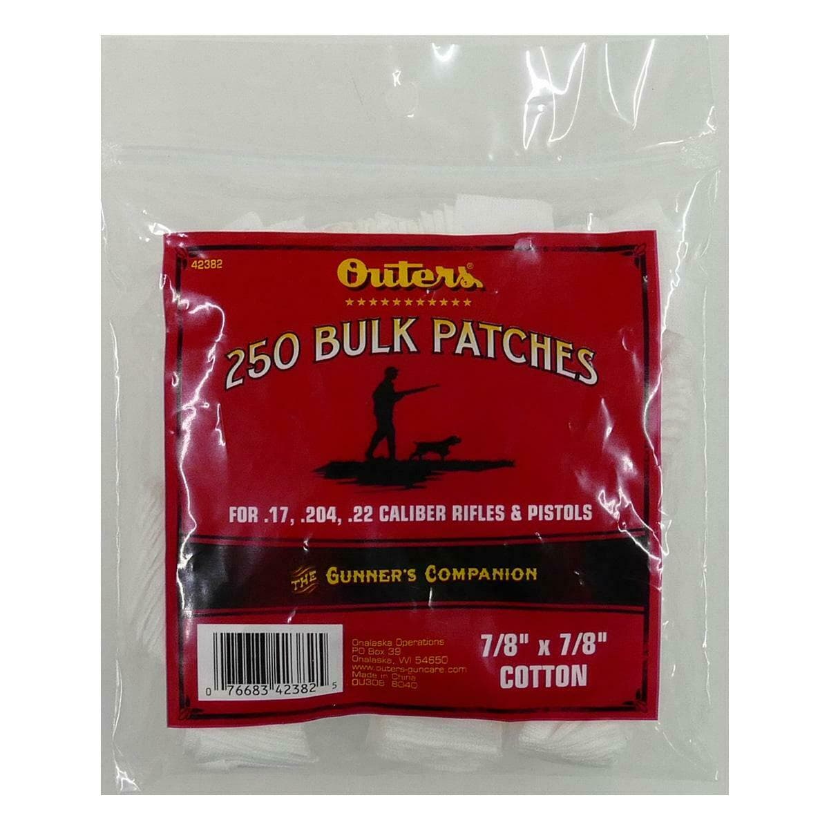 250 Bulk Cotton Cleaning Patches .17 .204 .22
