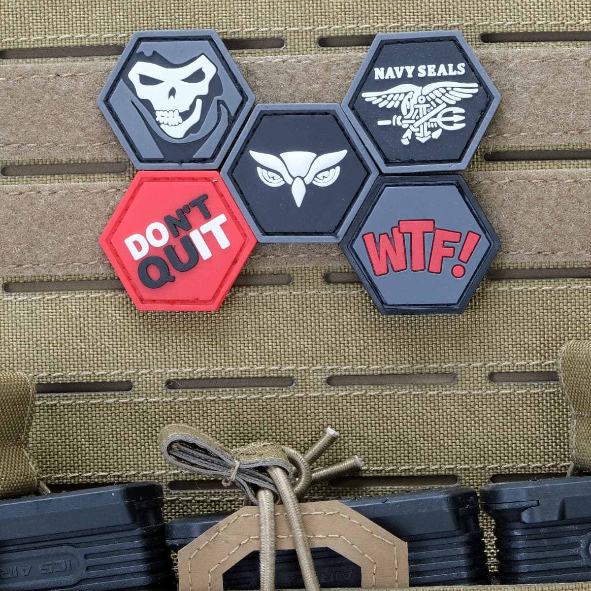 Head White Ballistic Hex Patch BH00013 — image 2