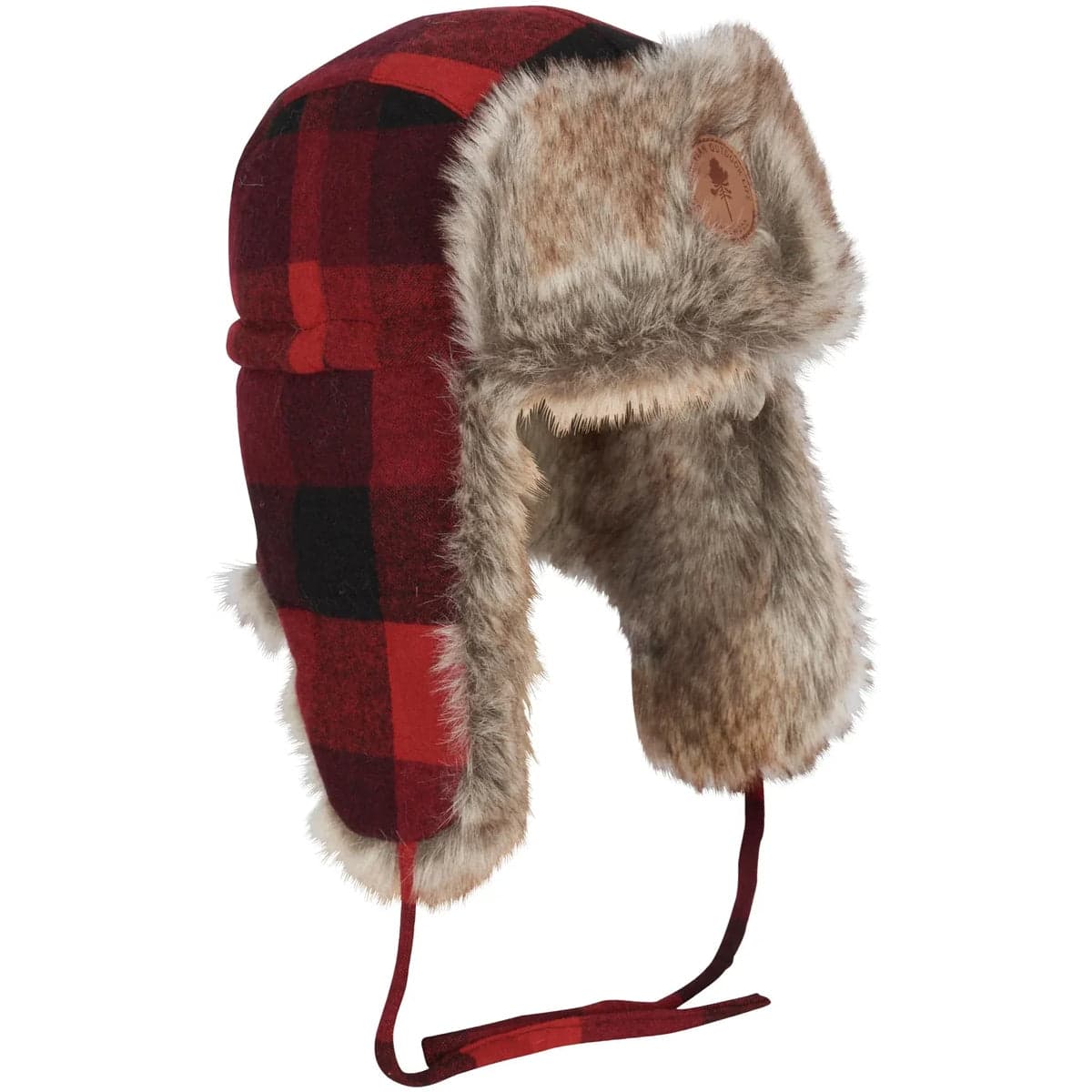 Classic Checkered Trapper Hat Red
