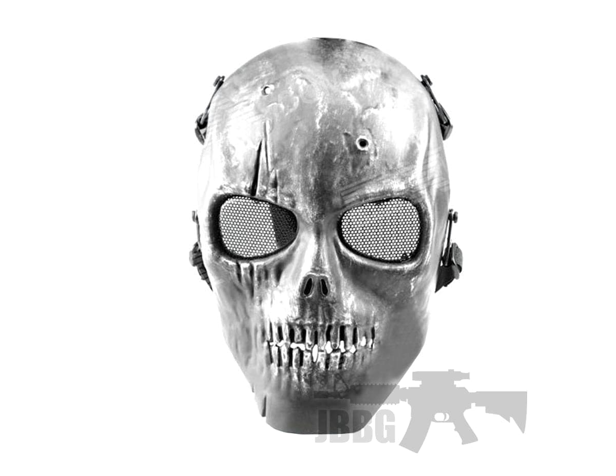 Face Skull Mask Dark Silver