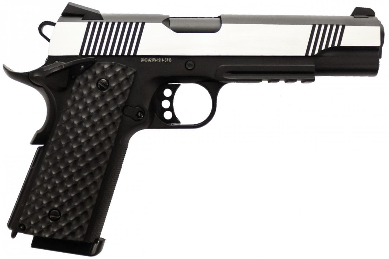 M1911 MEU Railed Airsoft Pistol – + Silver Slide — image 2