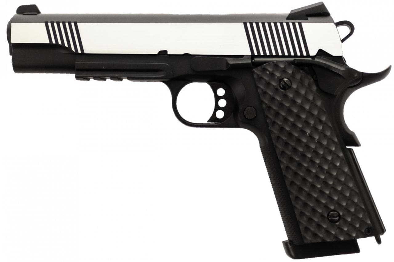 M1911 MEU Railed Airsoft Pistol – + Silver Slide
