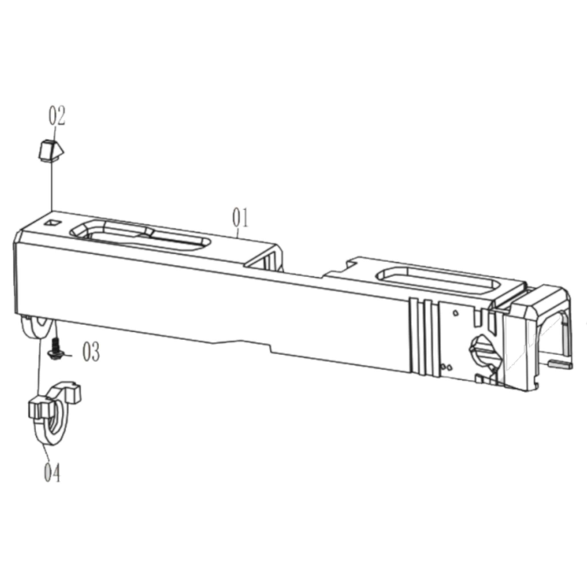 Pistol Slide + Hammer Assy (EU8) (Silver)