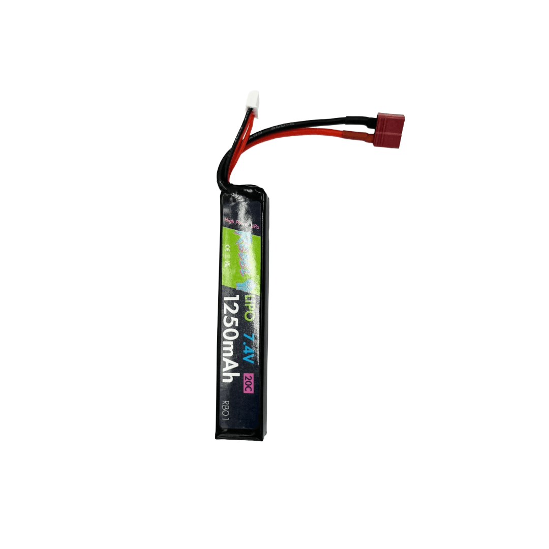 Battery – 1250mAh Lipo 7.4V 20C Stick – Deans